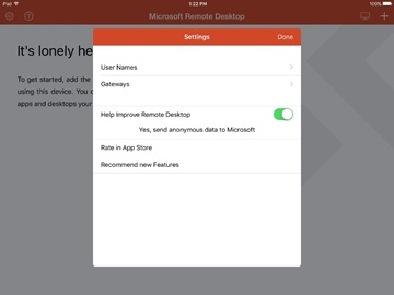 Microsoft rd client ipad